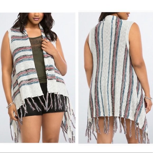 torrid Sweaters - Torrid Boho Striped Knit Vest